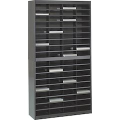 Safco 72-Compartment Literature Organizer - 750 x Sheet - 72 Compartment(s) - Compartment Size : 3" x 9" x 12.25" - 71" Height x 37.50" Width x 12.75" Depth - Floor - Interlockable - 50% Recycled - Bl