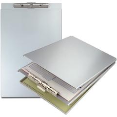 Saunders Top-Opening Storage Clipboard - 1.50" Clip Capacity - Top Opening - 8 1/2" x 12" - Aluminum - Silver - 1 Each