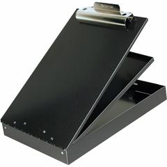Saunders Aluminum Bottom Opening Form Holder - 1" Clip Capacity - Storage for Stationary - Bottom Opening - 8 1/2" x 12" - Aluminum - Black - 1 Each
