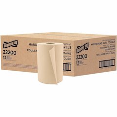 Genuine Joe Embossed Hardwound Roll Towels - 7.87" Width x 350 ft Length - 2" Core - Natural - 12 / Carton