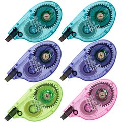 Tombow MONO Retro Correction Tape Applicator - 0.16" Tape Width x 32.83 ft Tape Length - 1 Line(s) - White Tape - Ergonomic Assorted Dispenser - Acid-free, Retractable, Non-refillable - Assorted - 6 /