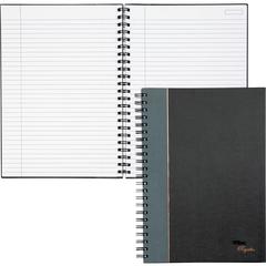 TOPS Sophisticated Business Executive Notebooks - 96 Sheets - Wire Bound - 20 lb Basis Weight - 8 1/4" x 11 3/4" - White Paper - Gray Binding - Black Cover - Hard Cover, Numbered, Ribbon Marker, Heavy