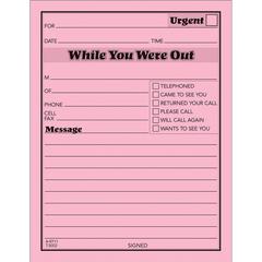 TOPS While You Were Out Message Pads - 50 Sheet(s) - Gummed - 5.50" x 4.25" Sheet Size - Pink - Pink Sheet(s) - Black Print Color - 1 Dozen