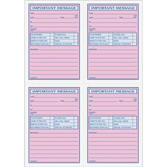 TOPS 4CPP Important Phone Message Book - 400 Sheet(s) - Spiral Bound - 2 PartCarbonless Copy - 8.25" x 11" Sheet Size - White - Assorted Sheet(s) - Blue, Red Print Color - 1 Each