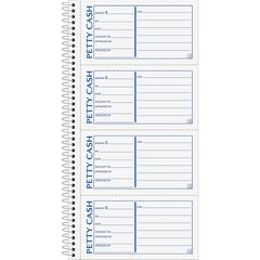 TOPS Duplicate Petty Cash Book - Wire Bound - 2 PartCarbonless Copy - 2.75" x 5" Form Size - 5.50" x 11" Sheet Size - White, Yellow - Blue, Red Print Color - 1 Each