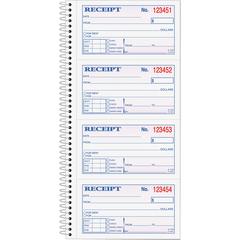 TOPS Carbonless 2-part Money Receipt Book - 200 Sheet(s) - Wire Bound - 2 PartCarbonless Copy - 5.50" x 11" Sheet Size - Canary, White - Blue, Red Print Color - 1 Each