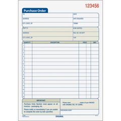 TOPS Carbonless 2-Part Purchase Order Books - 50 Sheet(s) - 2 Part - Carbonless Copy - 5.56" x 7.93" Sheet Size - Assorted Sheet(s) - 1 Each