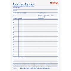 TOPS Carbonless Receiving Record Forms - 3 PartCarbonless Copy - 5.56" x 8.44" Sheet Size - 2 x Holes - Assorted Sheet(s) - Blue, Red Print Color - 1 Each