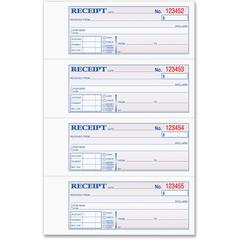 TOPS Money/Rent Receipt Book - 3 Part - Carbonless Copy - 2.75" x 7.25" Sheet Size - Assorted Sheet(s) - Blue Print Color - 1 Each