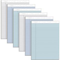 TOPS Prism Plus Colored Paper Pads - 50 Sheets - 0.34" Ruled - 16 lb Basis Weight - 8 1/2" x 11 3/4" Sheet Size - Assorted Paper - Perforated, Hard Cover, Rigid, Easy Tear - No - 6 / Pack
