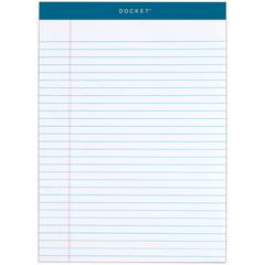 TOPS Docket Letr-Trim Legal Ruled White Legal Pads - 50 Sheets - Double Stitched - 0.34" Ruled - 16 lb Basis Weight - 8 1/2" x 11 3/4" Sheet Size - White Paper - Marble Green Binding - Perforated, Har