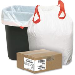 Berry 13 Gallon Drawstring Trash Bags - Small Size - 13 gal Capacity - 27.38" Length x 24.50" Width x 0.90 mil (23 Micron) Thickness - White - Resin - 1 Carton
