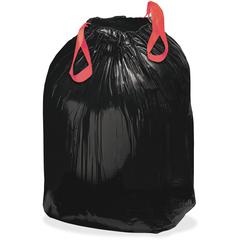 Berry Drawstring Trash Liners - Medium Size - 33 gal Capacity - 38" Length x 33.50" Width x 1.20 mil (30 Micron) Thickness - Drawstring Closure - Black - Resin - Office Waste - 1 Carton