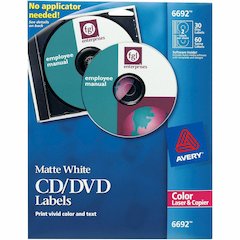 Avery&reg; Color Laser White Matte CD/DVD Labels - 90 Total Label(s) - 30 / Pack