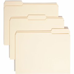 Smead 1/3 Tab Cut Letter Recycled Top Tab File Folder - 8 1/2" x 11" - 3/4" Expansion - Top Tab Location - Assorted Tab Position - 11 pt. - 2 Plys - Manila - Reinforced, Durable, Reinforced Tab, Round