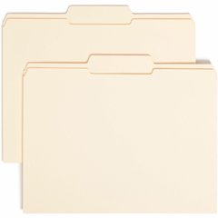Smead 1/3 Tab Cut Letter Recycled Top Tab File Folder - 8 1/2" x 11" - 3/4" Expansion - Top Tab Location - Center Tab Position - 11 pt. - 2 Plys - Manila - Reinforced, Durable, Reinforced Tab, Rounded