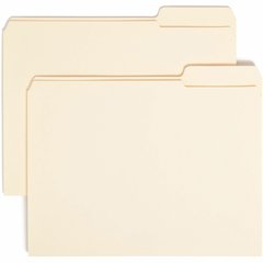 Smead 1/3 Tab Cut Letter Recycled Top Tab File Folder - 8 1/2" x 11" - 3/4" Expansion - Top Tab Location - Right Tab Position - 11 pt. - 2 Plys - Manila - Reinforced, Durable, Reinforced Tab, Rounded 