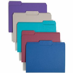 Smead 1/3 Tab Cut Letter Recycled Top Tab File Folder - 8 1/2" x 11" - 3/4" Expansion - Top Tab Location - Assorted Tab Position - 11 pt. - 1 Plys - Assorted - Rounded Corner - 10% Recycled - 100 / Bo