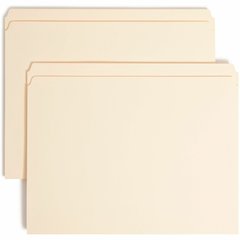 Smead Straight Tab Cut Letter Recycled Fastener Folder - 8 1/2" x 11" - 3/4" Expansion - 1 x 2K Fastener - 2" for Folder - 11 pt. - 2 Plys - Manila - Reinforced Tab - 10% Recycled - 50 / Box