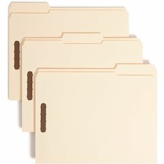 Smead 1/3 Tab Cut Letter Recycled Fastener Folder - 8 1/2" x 11" - 3/4" Expansion - 2 x 2K Fastener - 2" for Folder - Top Tab Location - Assorted Tab Position - 11 pt. - 2 Plys - Manila - Reinforced T
