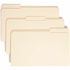 Smead 1/3 Tab Cut Legal Recycled Top Tab File Folder - 8 1/2" x 14" - 3/4" Expansion - Top Tab Location - Assorted Tab Position - 11 pt. - 2 Plys - Manila - Reinforced, Rounded Corner, Durable, Reinfo