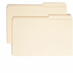 Smead 2/5 Tab Cut Legal Recycled Top Tab File Folder - 8 1/2" x 14" - 3/4" Expansion - Top Tab Location - Right Tab Position - 11 pt. - 2 Plys - Manila - Rounded Corner, Durable, Reinforced Tab - 10% 