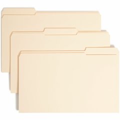 Smead 1/3 Tab Cut Legal Recycled Fastener Folder - 8 1/2" x 14" - 3/4" Expansion - 1 x 2K Fastener - 2" for Folder - Top Tab Location - Assorted Tab Position - 11 pt. - 2 Plys - Manila - Reinforced Ta