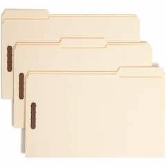 Smead 1/3 Tab Cut Legal Recycled Fastener Folder - 8 1/2" x 14" - 3/4" Expansion - 2 x 2K Fastener - 2" for Folder - Top Tab Location - Assorted Tab Position - 11 pt. - 2 Plys - Manila - Reinforced Ta