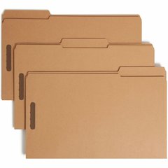 Smead 1/3 Tab Cut Legal Recycled Fastener Folder - 8 1/2" x 14" - 3/4" Expansion - 2 x 2K Fastener - 2" for Folder - Top Tab Location - Assorted Tab Position - 11 pt. - 2 Plys - Kraft - Reinforced Tab