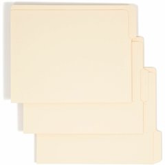 Smead Shelf-Master 1/3 Tab Cut Letter Recycled End Tab File Folder - 8 1/2" x 11" - 3/4" Expansion - End Tab Location - Assorted Tab Position - 11 pt. - 2 Plys - Manila - Reinforced Tab, Embossed - 10
