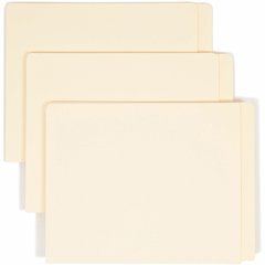 Smead Straight Tab Cut Letter Recycled End Tab File Folder - 8 1/2" x 11" - 3/4" Expansion - 14 pt. - 2 Plys - Manila - Embossed - 10% Recycled - 100 / Box