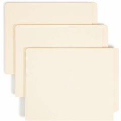 Smead Straight Tab Cut Letter Recycled End Tab File Folder - 8 1/2" x 11" - 1 1/2" Expansion - 14 pt. - 2 Plys - Manila - Reinforced, Embossed - 10% Recycled - 50 / Box