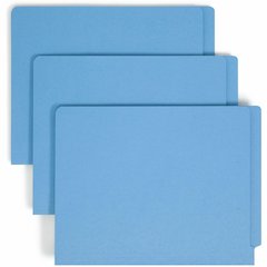 Smead Shelf-Master Straight Tab Cut Letter Recycled Fastener Folder - 8 1/2" x 11" - 3/4" Expansion - 2 x 2B Fastener - 2" for Folder - End Tab Location - 11 pt. - 2 Plys - Blue - 10% Recycled - 50 / 