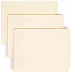 Smead Straight Tab Cut Letter Recycled Fastener Folder - 8 1/2" x 11" - 3/4" Expansion - 1 x 2B Fastener - 2" for Folder - End Tab Location - 11 pt. - 2 Plys - Manila - Reinforced Tab, Embossed - 10% 