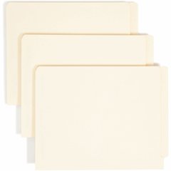 Smead Straight Tab Cut Letter Recycled Fastener Folder - 8 1/2" x 11" - 3/4" Expansion - 2 x 2B Fastener - 2" for Folder - End Tab Location - 11 pt. - 2 Plys - Manila - Reinforced Tab, Embossed - 10% 