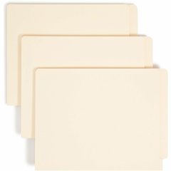 Smead Straight Tab Cut Letter Recycled Fastener Folder - 8 1/2" x 11" - 3/4" Expansion - 2 x 2B Fastener - 2" for Folder - End Tab Location - 14 pt. - 2 Plys - Manila - Embossed - 10% Recycled - 50 / 
