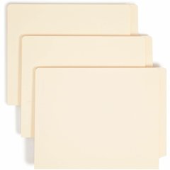 Smead Straight Tab Cut Letter Recycled Fastener Folder - 8 1/2" x 11" - 1 1/2" Expansion - 2 x 2B Fastener - 2" for Folder - End Tab Location - 14 pt. - 2 Plys - Manila - Reinforced Tab, Heavyweight C