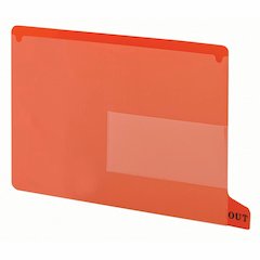 Smead End Tab Out Guides - Printed Bottom Tab(s) - Message - OUT - Letter - Red Poly Tab(s) - 25 / Box