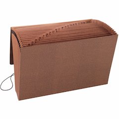 Smead Legal Recycled Expanding File - 8 1/2" x 14" - 7/8" Expansion - 21 Pocket - Redrope - Elastic Closure, Reinforced Gusset - 30% Recycled - 1 Each