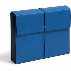 Smead Letter Recycled File Wallet - 8 1/2" x 11" - 5 1/4" Expansion - Navy - Elastic Closure, Reinforced Gusset, Tear Resistant - 10% Recycled - 1 Each