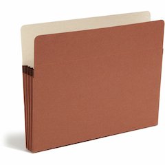 Smead Straight Tab Cut Letter Recycled File Pocket - 8 1/2" x 11" - 3 1/2" Expansion - Top Tab Location - 12.5 pt. - Redrope - Tear Proof, Tear Resistant, Rounded Corner, Reinforced Gusset - 30% Recyc