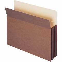 Smead TUFF Straight Tab Cut Letter Recycled File Pocket - 8 1/2" x 11" - 3 1/2" Expansion - 11 pt. - Redrope - Reinforced Gusset, Tear Resistant, Heavyweight Cover - 30% Recycled - 10 / Box