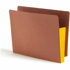 Smead Straight Tab Cut Letter Recycled File Pocket - 8 1/2" x 11" - 3 1/2" Expansion - 1 Pocket - End Tab Location - 2 Plys - Redrope - Yellow - 30% Recycled - 10 / Box