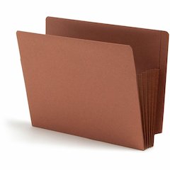 Smead TUFF Straight Tab Cut Letter Recycled File Pocket - 8 1/2" x 11" - 5 1/4" Expansion - 16.5 pt. - 2 Plys - Redrope - Rip Resistant, Tear Resistant, Reinforced Tab, Heavyweight Cover - 30% Recycle