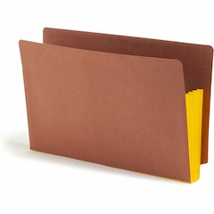 Smead TUFF Pocket Straight Tab Cut Legal Recycled File Pocket - 8 1/2" x 14" - 3 1/2" Expansion - 1 Pocket - Top Tab Location - 12.5 pt. - 2 Plys - Redrope - Yellow - Tear Resistant - 30% Recycled - 1