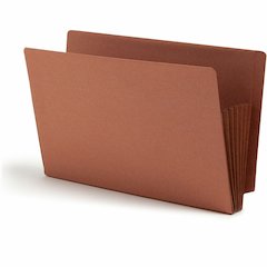 Smead TUFF Straight Tab Cut Legal Yes File Pocket - 8 1/2" x 14" - 5 1/4" Expansion - 2 Plys - Redrope - Rip Resistant, Tear Resistant, Reinforced Tab, Heavyweight Cover - 30% Recycled - 10 / Box