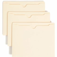 Smead Straight Tab Cut Letter Yes File Jacket - 8 1/2" x 11" - 11 pt. - 2 Plys - Manila - Reinforced, Slip Resistant - 10% Recycled - 100 / Box