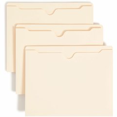 Smead Straight Tab Cut Letter Recycled File Jacket - 8 1/2" x 11" - 1" Expansion - 11 pt. - 2 Plys - Manila - Reinforced, Slip Resistant - 10% Recycled - 50 / Box
