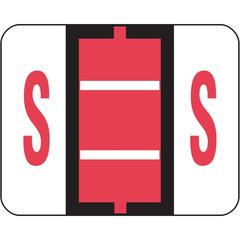 Smead BCCR Bar-Style Color-Coded Labels - "Alphabet" - 1 1/4" Width x 1" Length - Pink - 500 / Roll - 500 / Roll