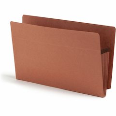 Smead Straight Tab Cut Legal Yes File Pocket - 8 1/2" x 14" - 3 1/2" Expansion - 2 Plys - Redrope - Tear Resistant Gusset - 100% Recycled - 25 / Box